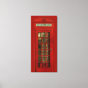 Toile Pop Art Vintage London City Boîte téléphonique rou