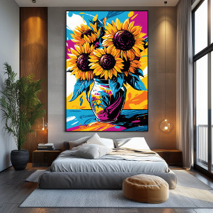 Toile Pop Art Vision des tournesols