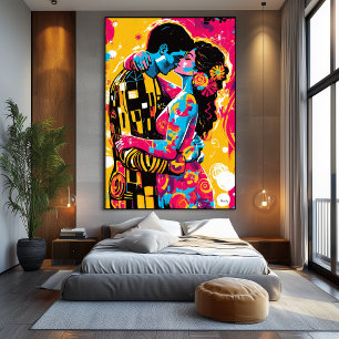 Toile Pop Art Vision du baiser