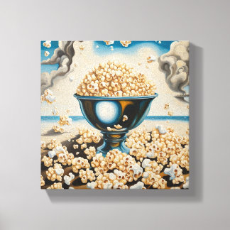 Toile Popcorn In A Silver Platter