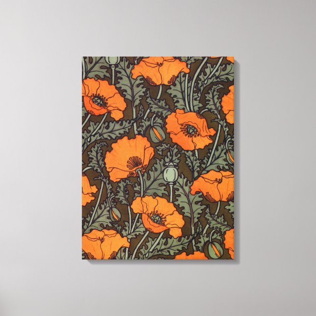 Toile Poppies Art Nouveau (Recto)