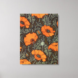 Toile Poppies Art Nouveau