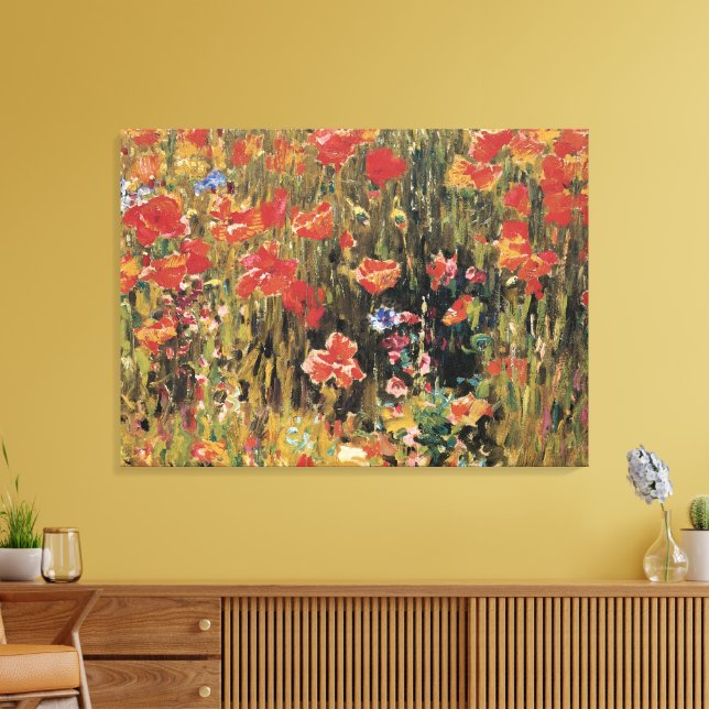 Toile Poppies de Robert Vonnoh, Impressionnisme Vintage (Insitu(Salon))