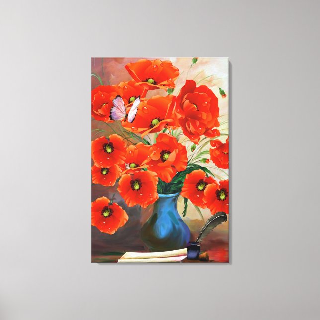 Toile Poppies Encore Vie Dans Le Vase (Recto)