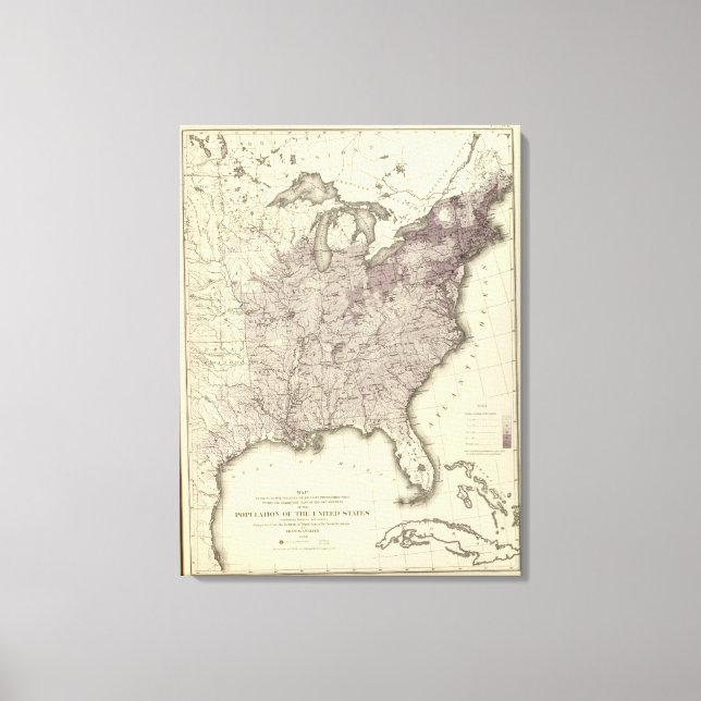 Toile Population américaine 1850 (Recto)
