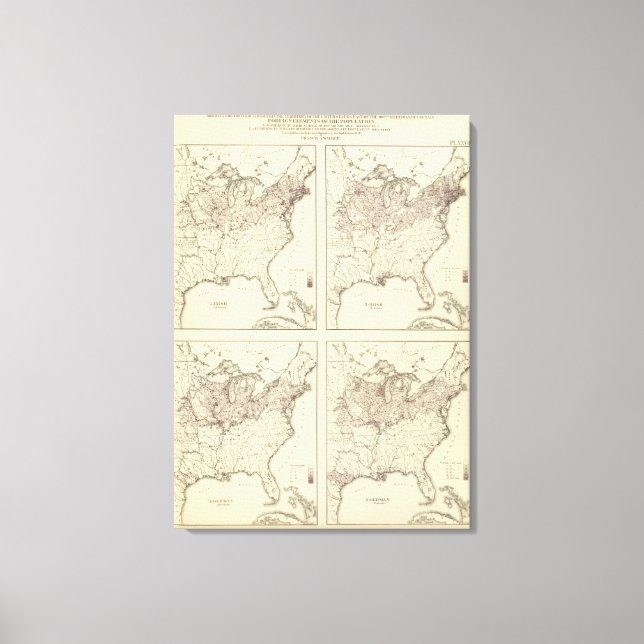 Toile Population irlandaise et allemande 1870 (Recto)