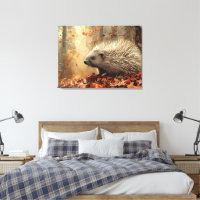 Porc-épic Vintage dans les feuilles d'automne 32x2