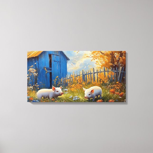 Toile Porcelets sur la ferme (Recto)