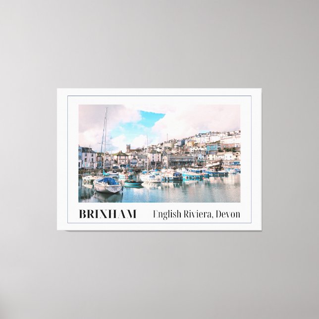 Toile Port de Brixham, Riviera anglaise, Devon (Recto)