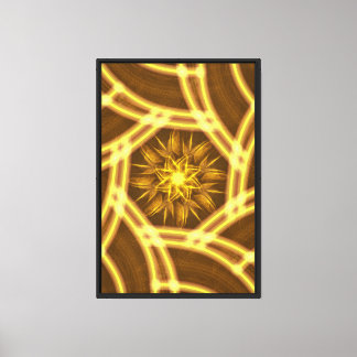 Toile « Portail de l'étoile lumineuse – Fractale dorée s