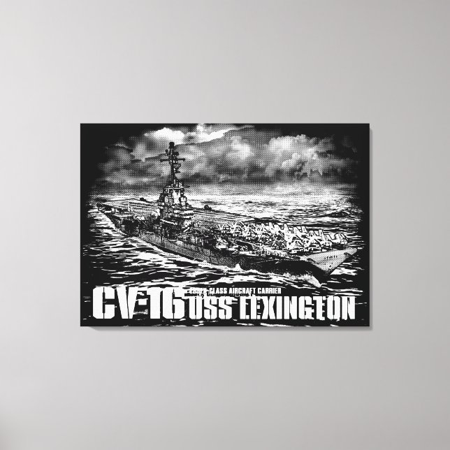 Toile Porte-avions Lexington Wrappedcanvas (Recto)