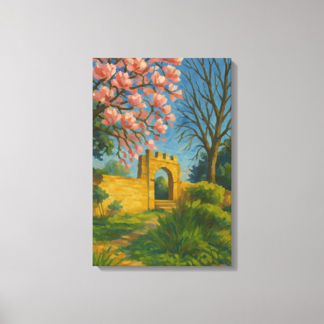 Toile Porte Blossom - Peinture Jardin Enchantée (Recto)