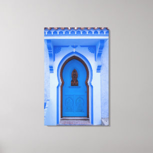 Toile Porte marocaine bleue