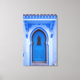 Toile Porte marocaine bleue