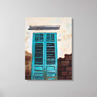 Toile Porte Turquoise dans la rue italienne