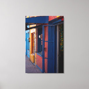 Toile Portes Colorées à Agua Prieta, Mexique