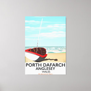 Toile Porth Dafarch, affiche vintage de voyage