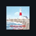 Toile Portland Bill Lighthouse<br><div class="desc">Colourful artwork of Portland Bill Lighthouse at the southernmost point of the Jurassic coast.  Perfect for anyone who loves this wild and naturally beautiful part of Dorset.</div>