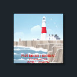 Toile Portland Bill Lighthouse<br><div class="desc">Colourful artwork of Portland Bill Lighthouse at the southernmost point of the Jurassic coast.  Perfect for anyone who loves this wild and naturally beautiful part of Dorset.</div>