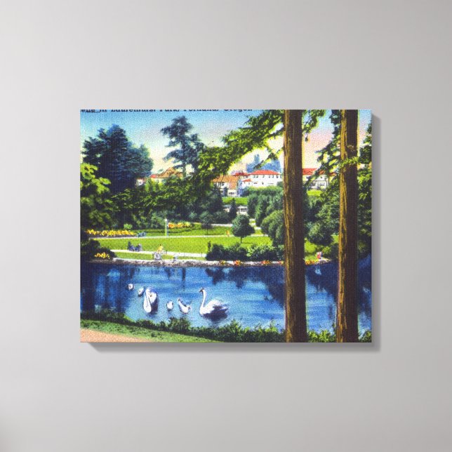 Toile Portland, OregonLaurelhurst Park Scene (Recto)