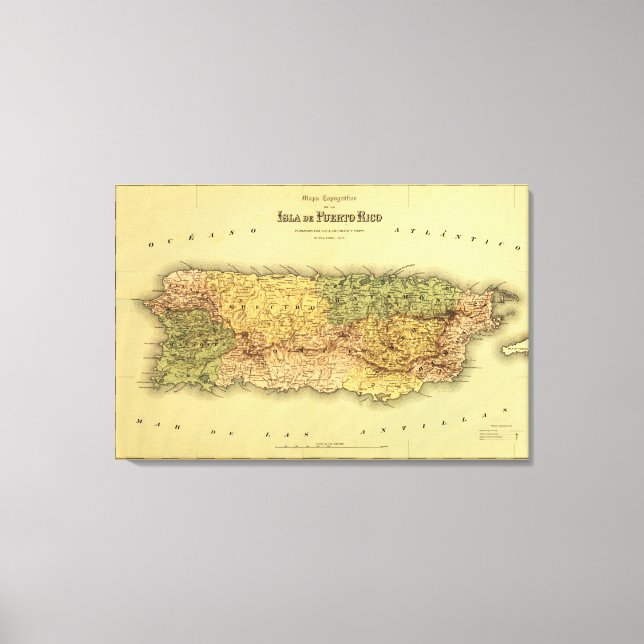 Toile Porto RicoCarte panoramiquePorto Rico (Recto)