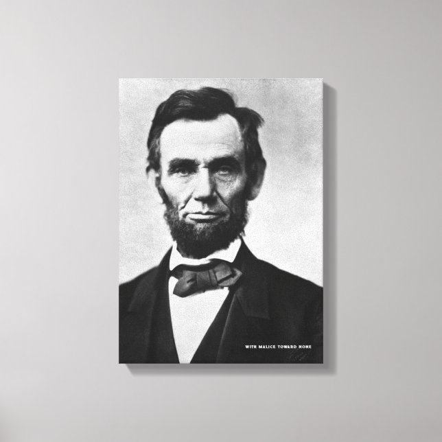 Toile Portrait Abraham Lincoln - Avec Malice Vers Aucun (Recto)