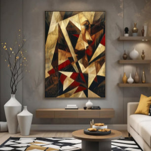 Toile Portrait Abstrait Cubiste