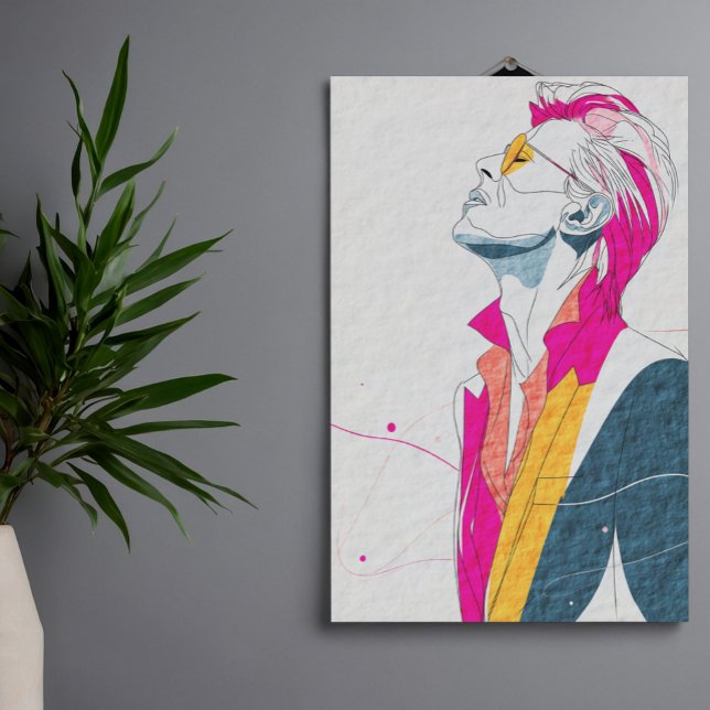 Toile Portrait abstrait | David Bowie (Créateur téléchargé)