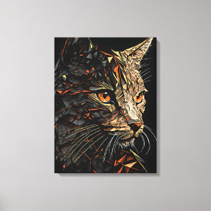 Toile Portrait abstrait de chat