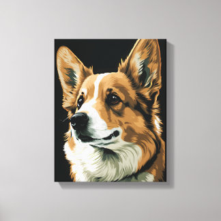 Toile Portrait abstrait de Corgi