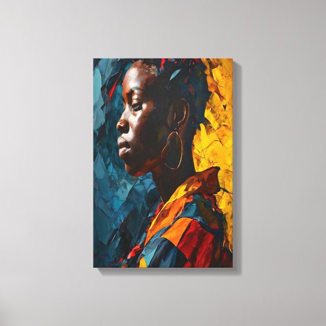 Toile Portrait Abstrait Gras Expressionnisme Vibrant Art (Recto)