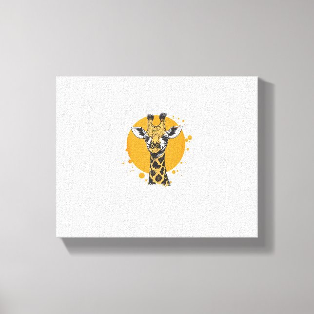 Toile Portrait Animalier Abstrait Girafe Soleil Jaune (Recto)