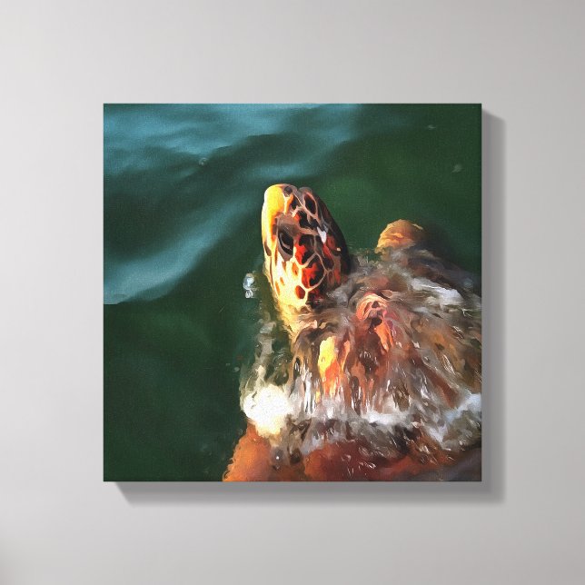 Toile Portrait artistique de la tortue luge (Recto)