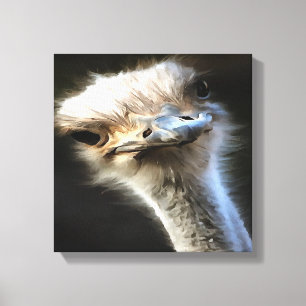 Toile Portrait Artistique Ostrich Avec Expression Goofy