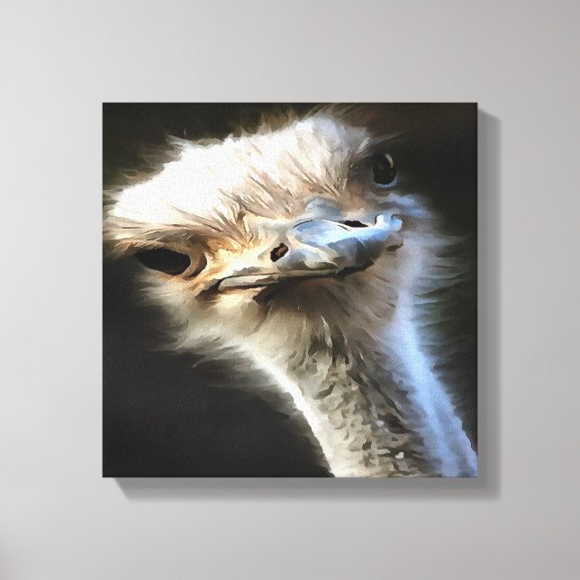 Toile Portrait Artistique Ostrich Avec Expression Goofy (Recto)