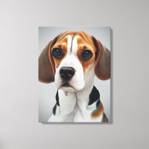 Toile Portrait beagle Gouache Art