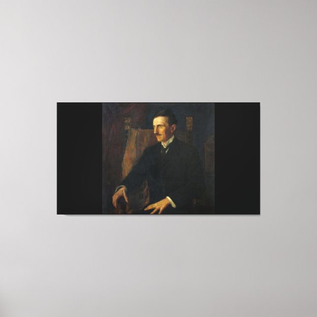 Toile Portrait bleu de Nikola Tesla (Recto)