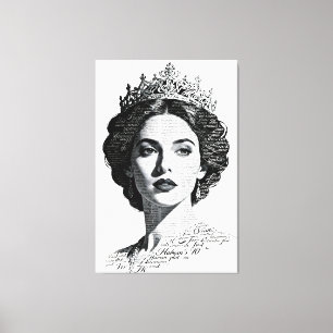 Toile Portrait calligraphié de la reine Esther - Écritur