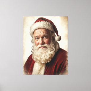 Toile Portrait classique du Père Noël avec sourire doux
