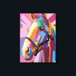 Toile Portrait coloré de Pop Art Horse<br><div class="desc">Les tons rose,  violet et marron se mêlent dans ce portrait pop art vibrant d'un cheval joliment coloré,  à la fois tendance et moderne.</div>
