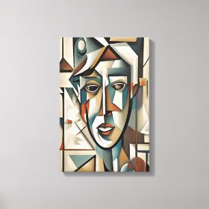 Toile Portrait Cubiste moderne Abstrait Mur Art Canvas