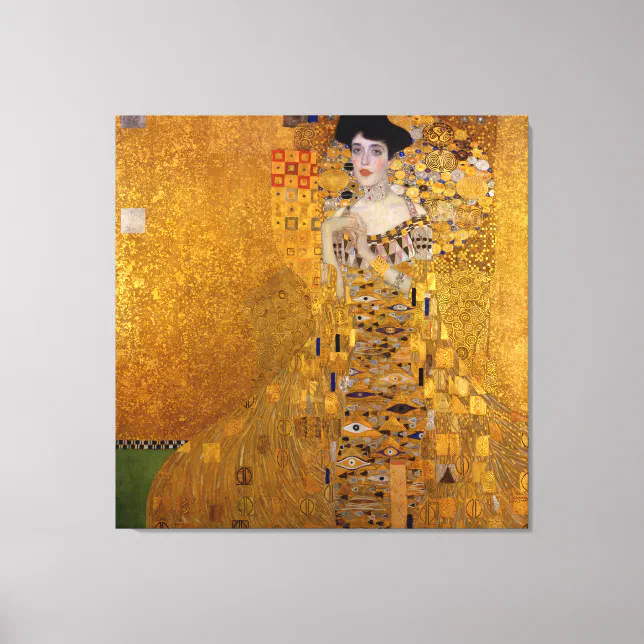 Tableau Toile "Portrait D'Adèle Bloch-Bauer I" De Gustav Klimt (1907) - Impression Sur Toile Tendue Sur Châssis - Encadré, Prêt à Accrocher