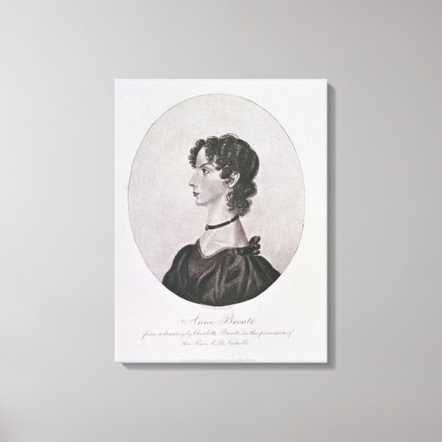 Toile Portrait d'Anne Bronte (1820-49) tiré d'un dessin  (Recto)