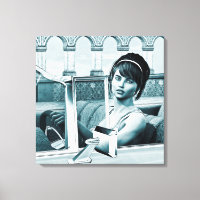 Portrait d'art de femme glamour bleu vintage