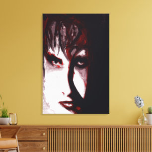 Toile Portrait d'art d'un homme de musique gothique post