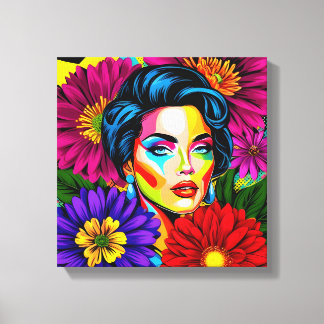Toile Portrait d'art pop