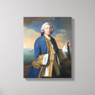Toile Portrait de 1709-87) participations de capitaine