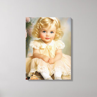 Toile Portrait de bébé fille des années 1950