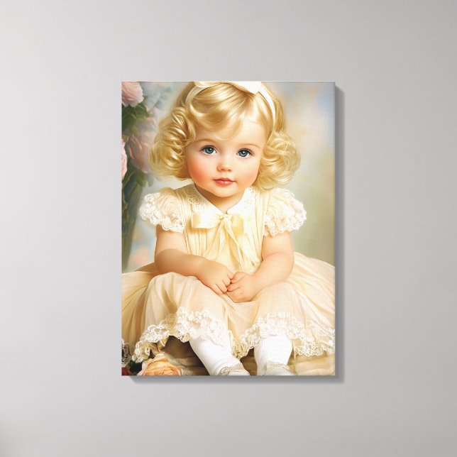 Toile Portrait de bébé fille des années 1950 (Recto)