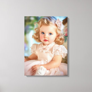 Toile Portrait de bébé fille des années 1950